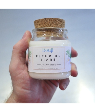 Bouji – Bougies & Fondants parfumés artisanaux | Naturels & faits main en Lorraine Bougie 120gr - Fleur de tiaré