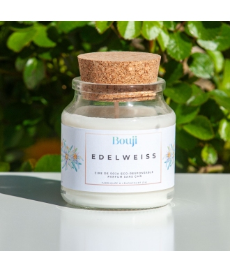 Bouji – Bougies & Fondants parfumés artisanaux | Naturels & faits main en Lorraine Bougie 120gr - Edelweiss