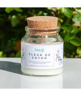 Bouji – Bougies & Fondants parfumés artisanaux | Naturels & faits main en Lorraine Bougie 120gr - Fleur de coton