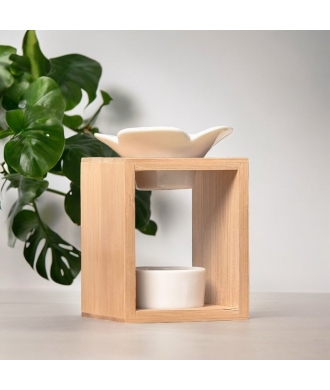 Brûleur en Bambou et Céramique Plumeria