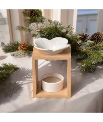 Brûleur en Bambou et Céramique Plumeria